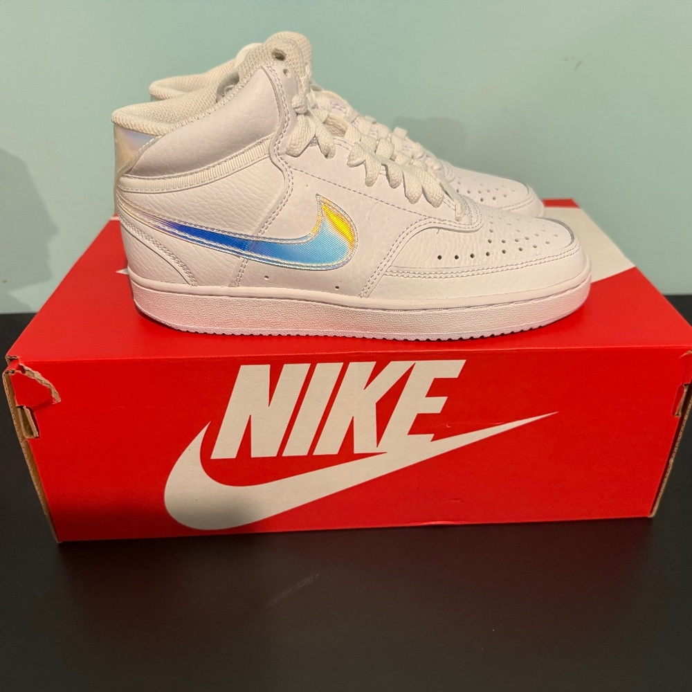 Nike Court Vision Mid White - Womens 5Y and 6.5W- NEW